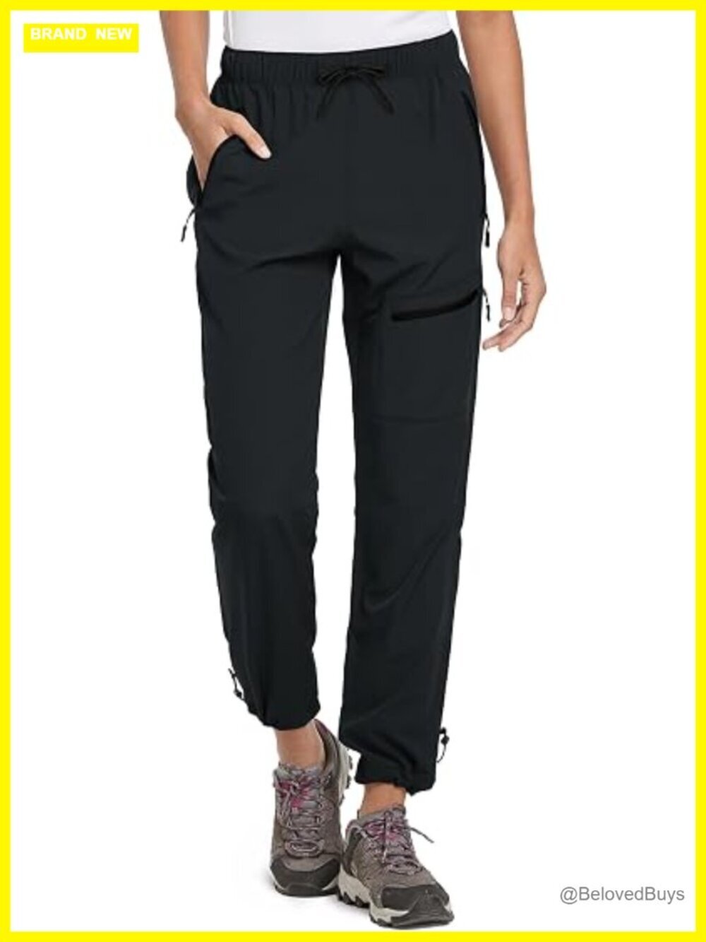 Women's Tall Hiking Pants Quick Dry Water Resistant Cargo 4 Zipper Pockets